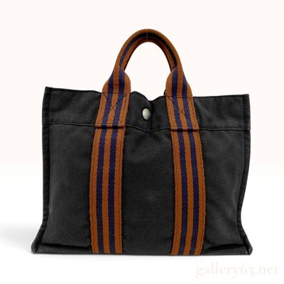 Sale Photo Thumbnail #52: Hermes Fourre Tout PM Black Canvas Tote Bag
