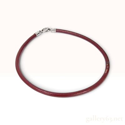 Sale Photo Thumbnail #15: Bvlgari Burgundy Leather Cord Choker Necklace