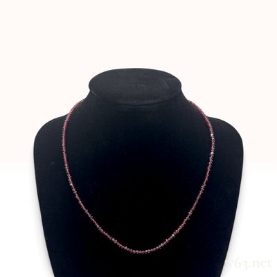 Sale Photo Thumbnail #385: Gold Over Sterling Silver and Rhodolite Garnet Beaded Necklace