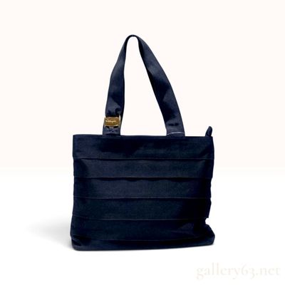 Sale Photo Thumbnail #463: Salvatore Ferragamo Vara Tiered Black Grosgrain and Leather Tote Bag