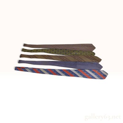 Sale Photo Thumbnail #340: A Collection of Five Vintage Gucci and Designer Silk Neckties