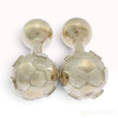 Sale Photo Thumbnail #175: Tiffany & Co. Sterling Silver Soccer Ball Cufflinks with Box