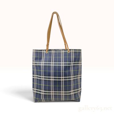 Sale Photo Thumbnail #417: Burberry Nova Check Navy Nylon Tote Bag