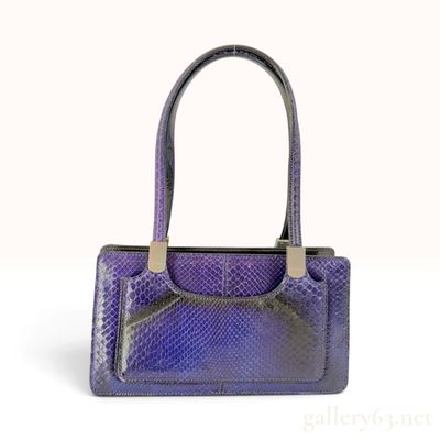 Sale Photo Thumbnail #346: Dolce & Gabbana Purple Snakeskin and Patent Leather Shoulder Bag