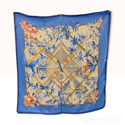 Sale Photo Thumbnail #216: Hermes Serenite Blue Silk Carre 90