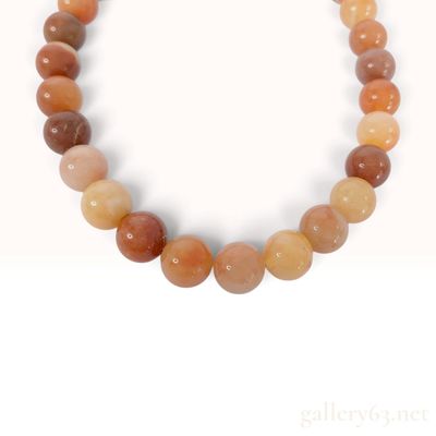 Sale Photo Thumbnail #422: Gilded Silver and Carnelian Agate Beaded Necklace