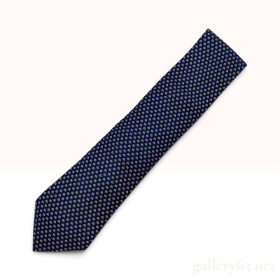 Sale Photo Thumbnail #365: Hermes Snail Pattern Navy Blue Silk Tie