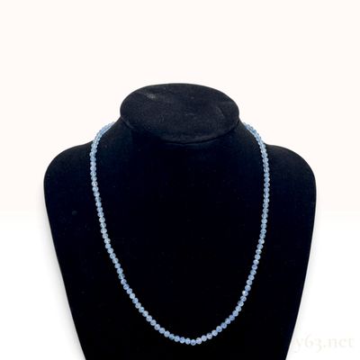 Sale Photo Thumbnail #138: Aquamarine Bead Necklace with Gold Plated Sterling Silver Clasp