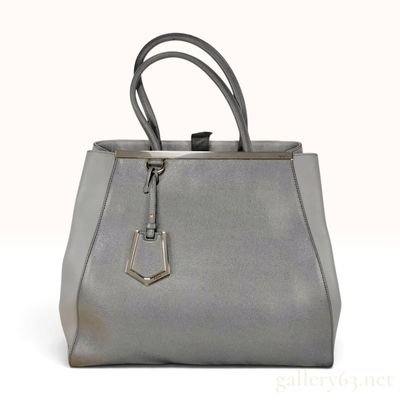 Sale Photo Thumbnail #425: Fendi Large 2Jours Grey Saffiano Leather Tote