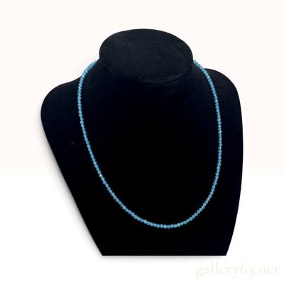 Sale Photo Thumbnail #277: Blue Faceted Apatite Bead Vermeil Necklace