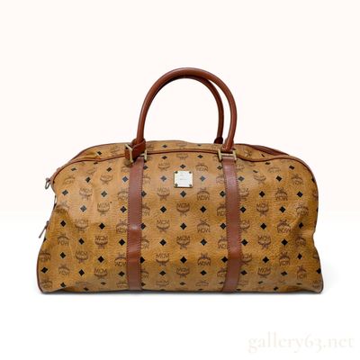Sale Photo Thumbnail #464: Vintage MCM Visetos Cognac Coated Canvas Boston Duffle Bag