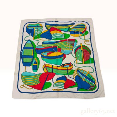 Sale Photo Thumbnail #199: Hermes Thalassa Cream Multi Silk Scarf 90