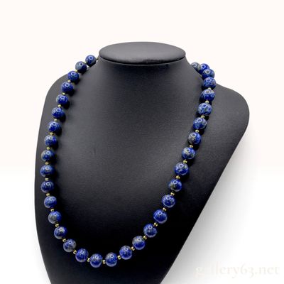 Sale Photo Thumbnail #118: 18 Karat Yellow Gold and Lapis Lazuli Bead Necklace