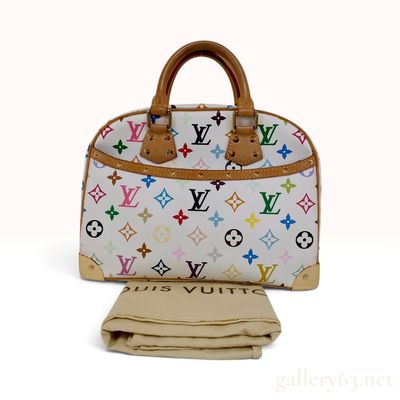 Sale Photo Thumbnail #531: Louis Vuitton Monogram Multicolore Trouville White Coated Canvas Handbag with Dust Bag