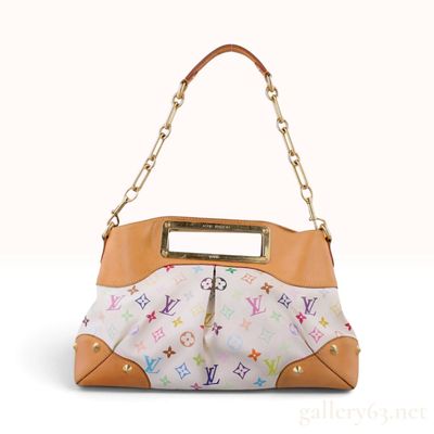 Sale Photo Thumbnail #456: Louis Vuitton Multicolore Monogram Judy MM White Coated Canvas Shoulder Bag