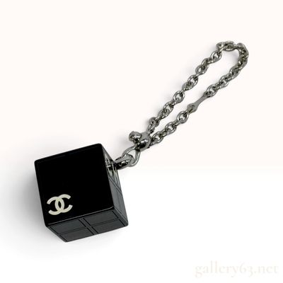 Sale Photo Thumbnail #103: Chanel CC Cube Black Resin Bag Charm Keychain