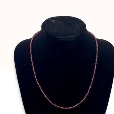 Sale Photo Thumbnail #478: Rhodolite Garnet Beaded Necklace in Sterling Silver