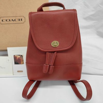 Sale Photo Thumbnail #9: Vintage Coach Daypack 9960 Brick Red Leather Backpack