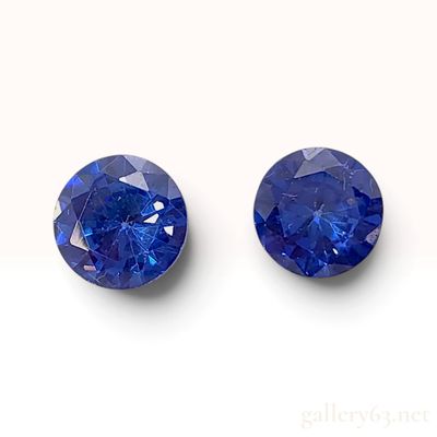 Sale Photo Thumbnail #86: 4.60ctw Natural Blue Sapphire Round Faceted Pair with EGL EarthMined Card