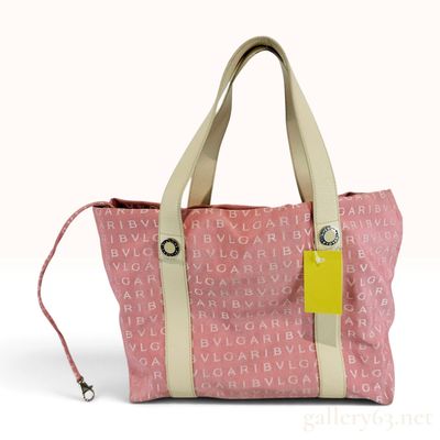 Sale Photo Thumbnail #479: Bvlgari Logomania Pink Canvas Tote Bag