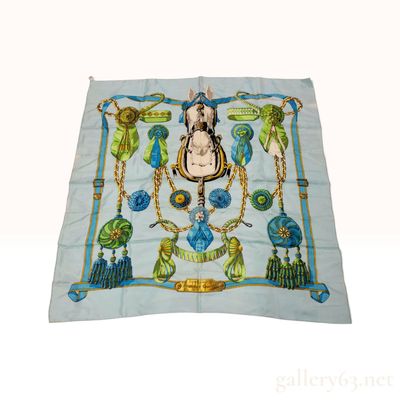 Sale Photo Thumbnail #473: Hermes Frontaux et Cocardes Silk Carre 90