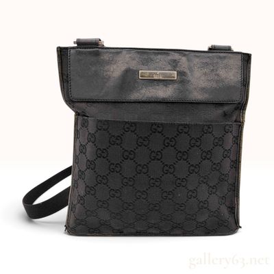 Sale Photo Thumbnail #23: Gucci GG Monogram Black Canvas and Leather Crossbody Bag