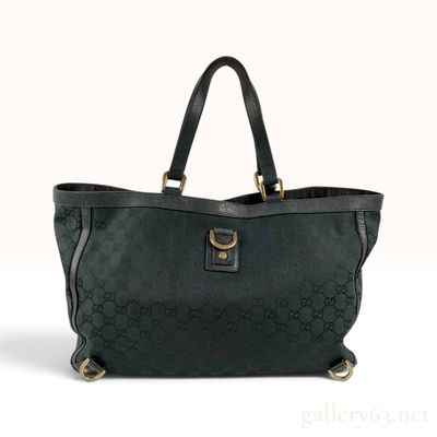 Sale Photo Thumbnail #397: Gucci Abbey D-Gold Large Tote Bag in Black Monogram Canvas