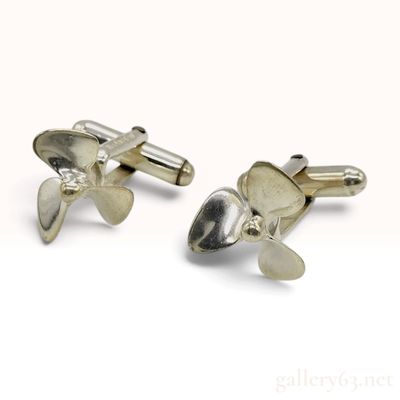 Sale Photo Thumbnail #317: Tiffany & Co. Sterling Silver Propeller Cufflinks with Pouch