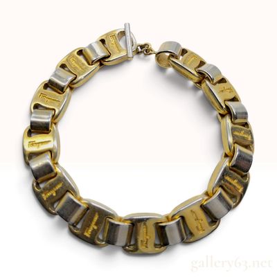 Sale Photo Thumbnail #447: Salvatore Ferragamo Two-Tone Gancini Link Bracelet