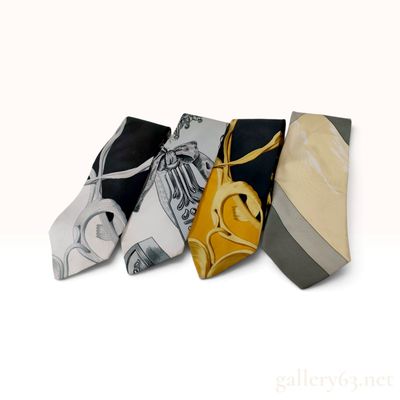 Sale Photo Thumbnail #123: A Group of Four Hermes and Assorted Silk Neckties