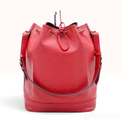 Sale Photo Thumbnail #303: Vintage Louis Vuitton Noe GM Castillian Red Epi Leather Bucket Bag