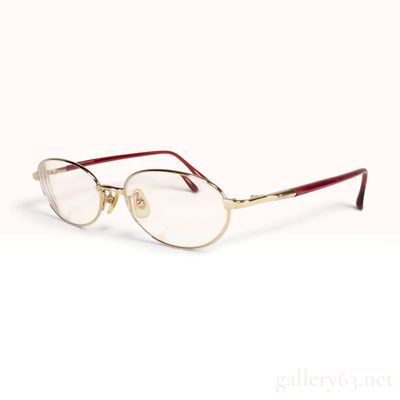 Sale Photo Thumbnail #222: Salvatore Ferragamo Gold-Tone Oval Eyeglasses