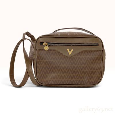 Sale Photo Thumbnail #335: Vintage Mario Valentino Monogram Brown Coated Canvas Crossbody Bag