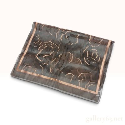 Sale Photo Thumbnail #312: Armani Collezioni Bronze Rose Devore Silk Blend Scarf
