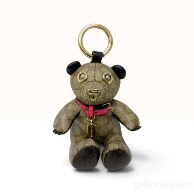 Sale Photo Thumbnail #519: Coach Bear Bag Charm in Signature Coated Canvas