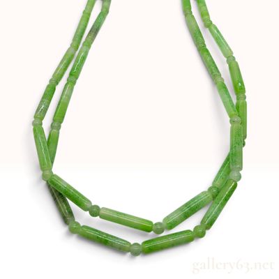 Sale Photo Thumbnail #88: Vintage Yves Saint Laurent Green Mottled Glass Double Strand Necklace