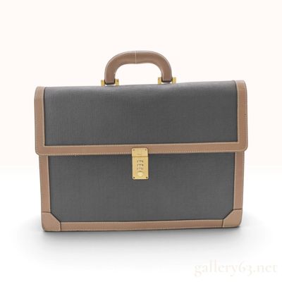 Sale Photo Thumbnail #424: Vintage Dunhill Herringbone Coated Canvas and Leather Briefcase