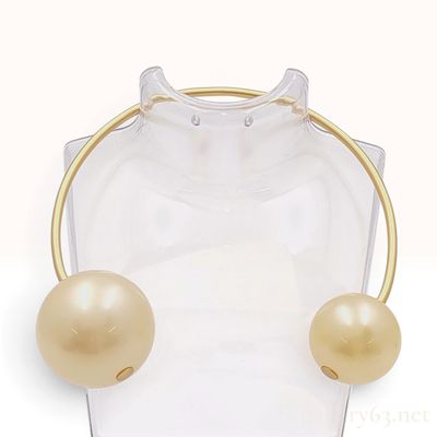 Sale Photo Thumbnail #420: Chanel Oversized Faux Pearl Gold Tone Choker Necklace
