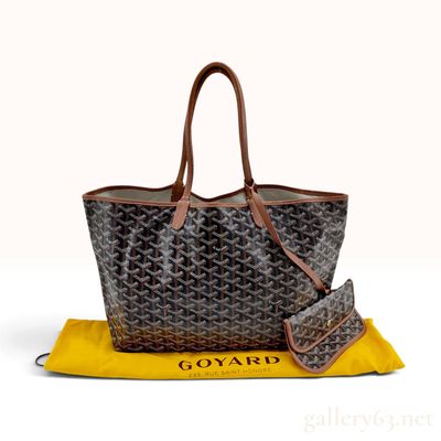 Sale Photo Thumbnail #242: Goyard Saint Louis GM Black Goyardine Canvas Tote Bag with Matching Mini Bag