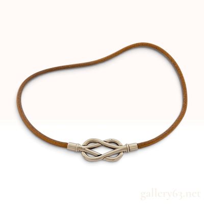 Sale Photo Thumbnail #325: Hermes Atame Brown Leather Double Tour Bracelet