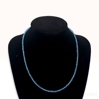 Sale Photo Thumbnail #70: A Faceted Blue Apatite Bead 925 Sterling Silver Vermeil Necklace