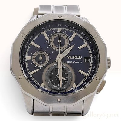 Sale Photo Thumbnail #273: Wired Octagonal Stainless Steel Chronograph Wristwatch