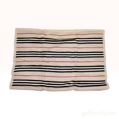 Sale Photo Thumbnail #485: Burberry Striped Beige 140cm x 200cm Wool Blanket with Box
