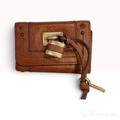 Sale Photo Thumbnail #130: Chloe Paddington Cognac Grained Leather Key Case