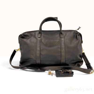 Sale Photo Thumbnail #375: Coach Black Glove Tanned Leather Large Travel Duffel Weekender Bag with Accompaniments
