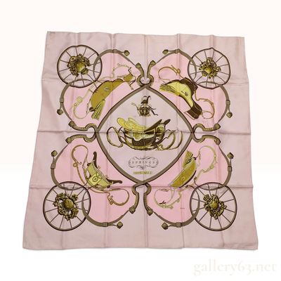 Sale Photo Thumbnail #486: Hermes Springs Pink Silk Carre 90