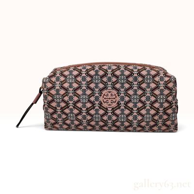 Sale Photo Thumbnail #144: Tory Burch Pink Printed Canvas Cosmetic Bag