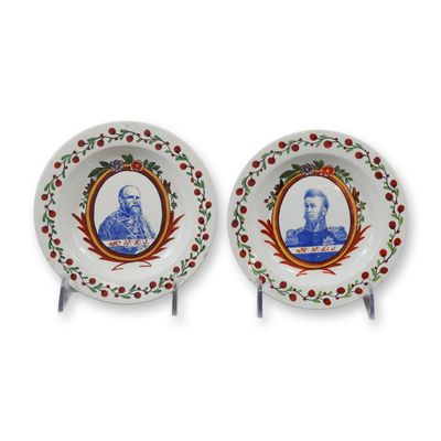 Sale Photo Thumbnail #312: A Pair of Wedgwood Earthenware Commemorative Plates Featuring Willem I and Willem III