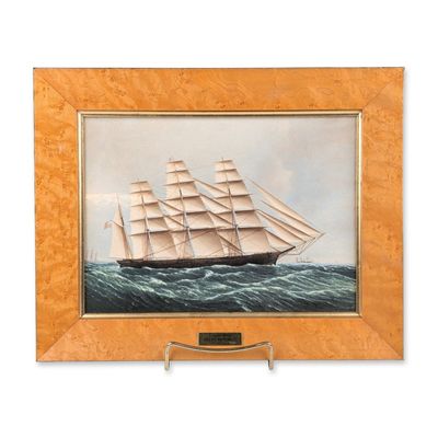 Sale Photo Thumbnail #251: Wedgwood of Etruria & Barlaston by Skillet Framed Nautical Porcelain Tile, Great Republic