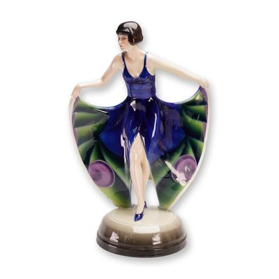 Sale Photo Thumbnail #49: Goldscheider by Josef Lorenzl Woman in Butterfly Dress Figurine